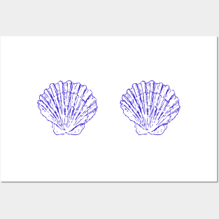 Blue Sea Shells Posters and Art